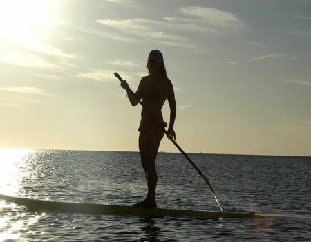 paddle boarding on Oak Island