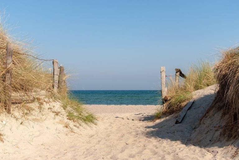 Entry way to a beach on Oak Island